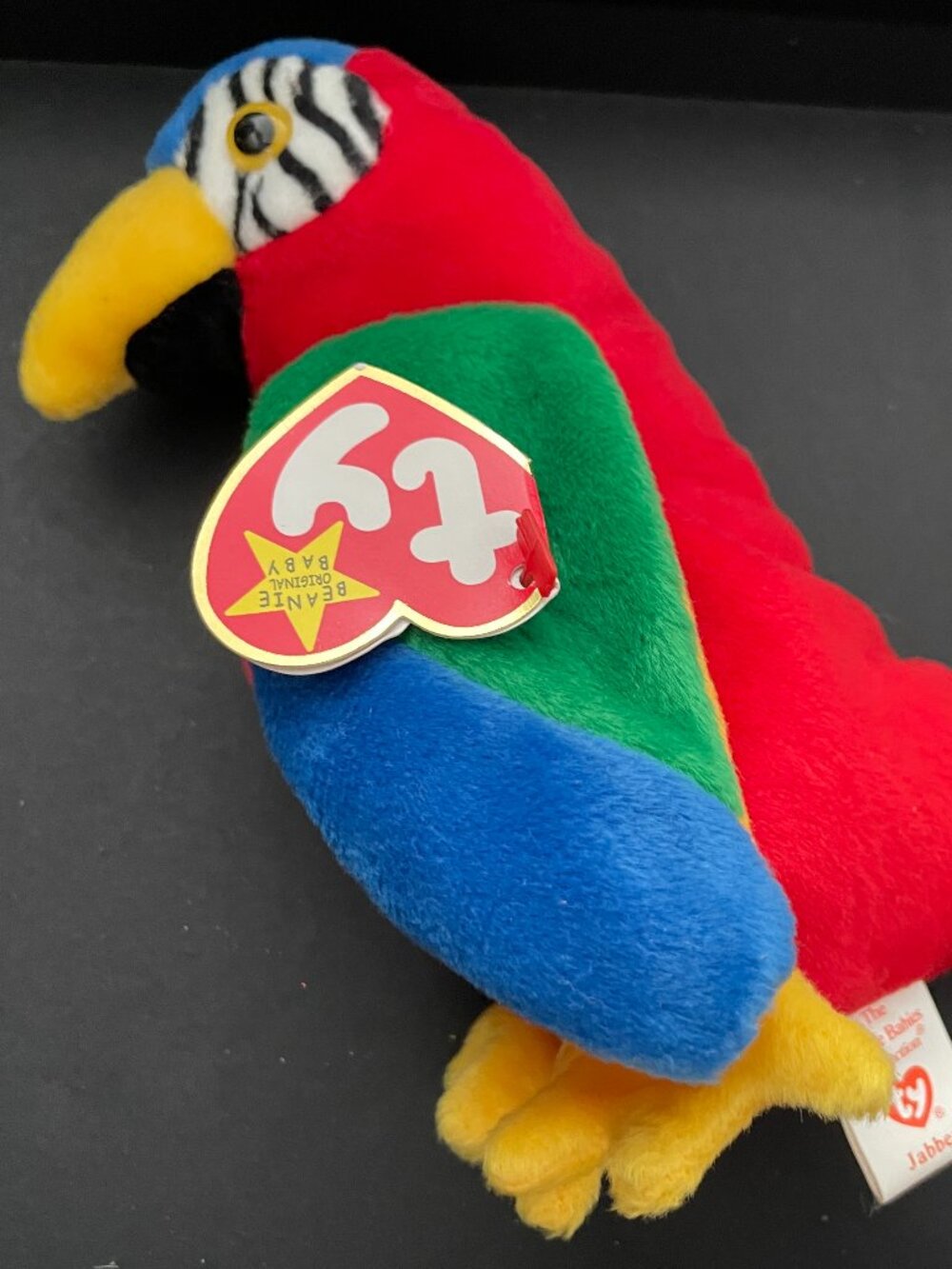 vintage Jabber the Parrot Ty Beanie Baby plush toy-NWT